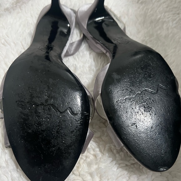 Nina Women's Silver Heels with Ruffle Detail - Picture 3 of 5